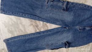Savana Blue Denim Cargo Jeans