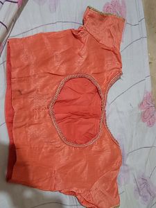 Peach Colour Net Saree