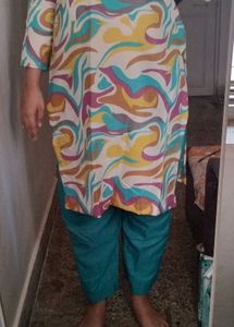 Vibrant Abstract Print Kurta Set