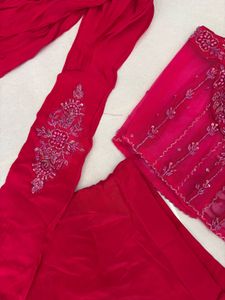 ready to wear saree corset Embellished Hot Pink