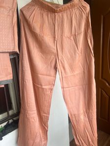 Peach Palazzo Pant &amp; Chunri Set