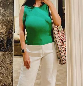 Stylish Green Sleeveless Top