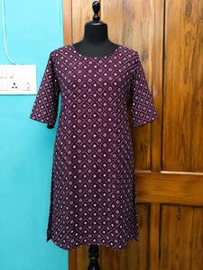 💜 Stylish Printed Purple Kurti | Casual & Comfort