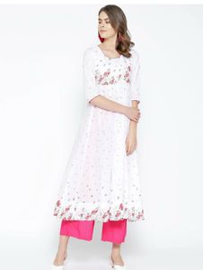 Beautiful White Floral Ethnic Gown