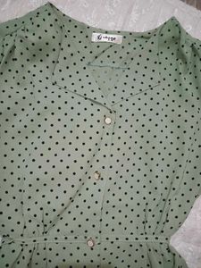 Cute Polka Dot Peplum Top💚
