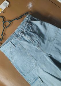 Light Wash Cargo Jeans