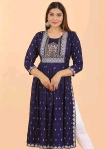 Elegant Blue Printed Kurta