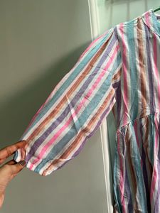 Striped Tiered Mini Dress