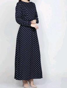 Chic Polka Dot Maxi Dress size S
