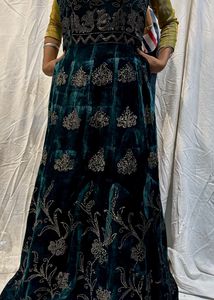 Designer Velvet Gown Embellished