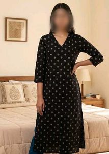 Elegant Black Printed Kurta