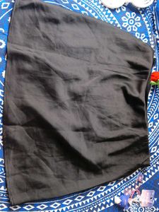 Black Satin Midi Skirt