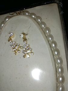 Chic Beautiful Pearl &amp; AD Necklace set Jewellery
