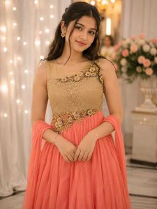 Elegant Peach Lehenga Choli Set