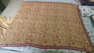 pure Georgette yellowish golden Saree