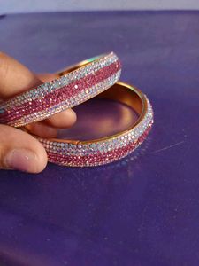 Sparkling Pink &amp; White Bangles