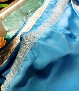 💙Elegant Blue Silk Saree With Blouse 💙
