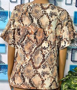 🇬🇧 Girl Top Stylish Snake Print Puff Sleeve