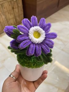 Purple Pipe Cleaner Flower Decor