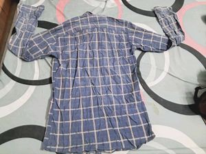 Men's Blue Plaid Long Sleeve Shirt
