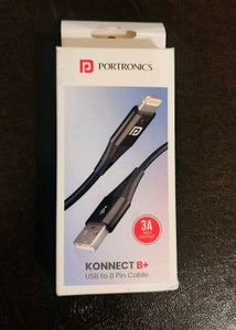 Portronics (8 pin) Nylon Braided USB A Cable