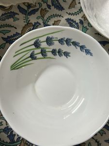 Lavender Design White Bowl