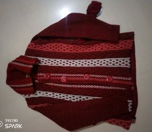 Maroon Knit Cardigan