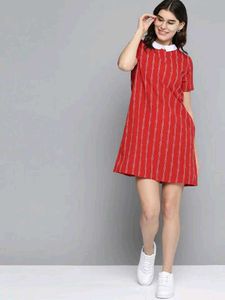 Red & White Striped Dress