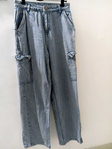 Light Wash Cargo Jeans