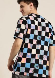 Vibrant Checkered Graphic T-Shirt