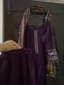 Elegant Purple Kurta Set with Dupatta