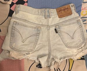 Light Wash Distressed Denim Shorts