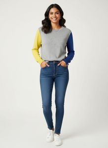 celine Color Block Crew Neck Sweater