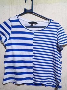 Blue and White Striped T-Shirt