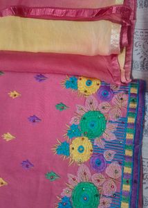 Embroidered Pink suit with Dupatta