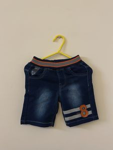 Red &amp; Blue Striped Polo Tshirt &amp; Denim Shot Combo