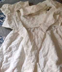 Elegant White Embroidered Gown