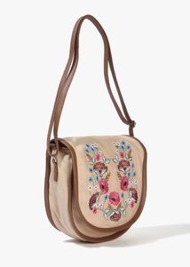 Floral Embroidered Sling Bag