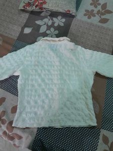 Lightweight Textured Button-Up Top