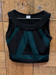 2 Stylish Sleeveless Black & Teal Top