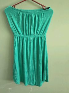 Green Strapless Summer Dress