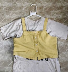 Yellow Sleeveless Crop Top