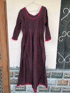 Elegant Floral Print Kurta Dress