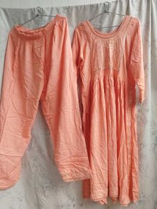 Peach Ethnic Kurta Set