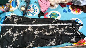 Elegant Black Floral Embroidered one piece