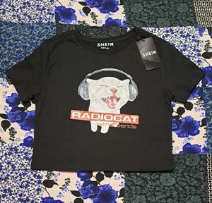 Shein Cute Radiocat Graphic T-Shirt