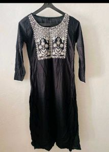 Embroidered Black Kurta