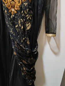 Elegant Black &amp; Gold Kurta Set