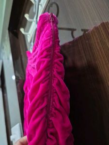 Pink Ruched Mini Skirt