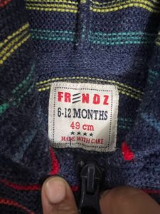Frendz Knit Hoodie with Bear Ears- 6-12month
